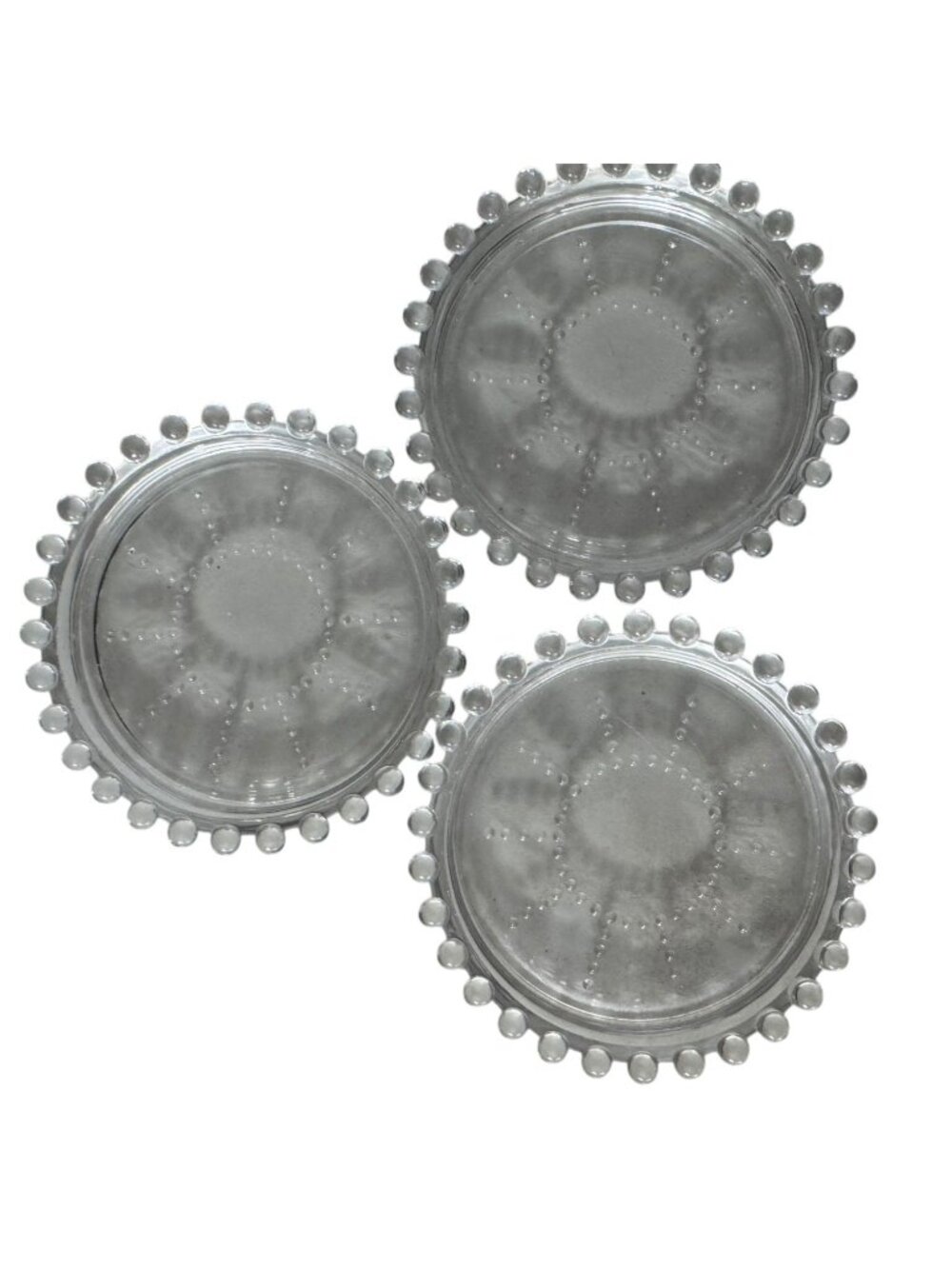 3 Imperial Glass Candlewick Coasters
